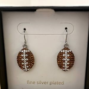 NWB SUPER-BOWL CRYSTAL FOOTBALL DANGLE EARRINGS!!!!🏈